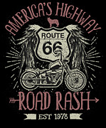 Americas Highway Route 66 Road Rash Digital Art by Jacob Zelazny