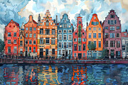 Amsterdam Whimsy Digital Art by Alex Rivera