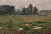 An August Sunset - Prairie Dell Painting by John Ottis Adams
