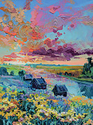 And the sunset came Painting by Anastasia Trusova