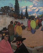 Andalusian pilgrimage, 1898-1900. 60x50cm. Private collection. Barcelona. Painting by Ramon Pichot -1871-1925-