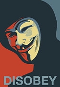 Anonymous Mask Disobey Poster Art Painting by Sassan Filsoof