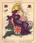 Anthropomorphic Map of England Drawing by Vintage Maps