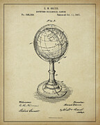 Antique Terrestrial Globe Patent Digital Art by Dale Kincaid