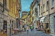 Aosta Street Scene Painting by Jeffrey Kolker Aosta Street Scene Painting by Jeffrey Kolker