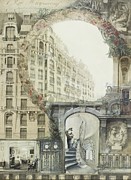 Apartment Building, 1 rue Huysmans, Paris 6 Raoul Brandon1923 Painting by MotionAge Designs