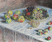 Apples and Grapes. Claude Monet, French, 1840-1926. Painting by Claude Monet