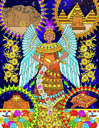 Aramu Muru -  Angel of Human Civilization Painting by Pablo Amaringo Inspired