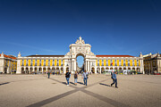 Arco da Rua Augusta on Praca do comercio square in Lisbon Photograph by No_limit_pictures