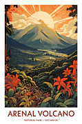 Arenal Volcano Costa Rica Painting by Land of Dreams