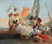 Armida Encounters the Sleeping Rinaldo. Giovanni Battista Tiepolo, Italian, 1696-1770. Painting by Giambattista Tiepolo -1696-1770-