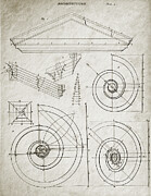 Architecture 1813 Classical Greek Volutes Art Print Mixed Media by PrintsAntiquA