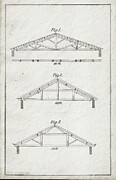 Timber Frame Roof Truss Designs 1858 Art Print Mixed Media by PrintsAntiquA