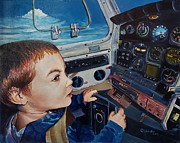 At the Controls Painting by Merana Cadorette At the Controls Painting by Merana Cadorette