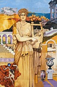 Athena_goddess_of_wisdom_crafts_and_war_2004_24x36 Mixed Media by Stuart Pendergraft White