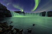 Aurora Borealis over Godafoss Photograph by Alexios Ntounas