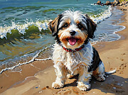 Australian Havanese on the Beach Ai Art by AI Digital