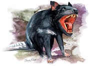 Australian Tasmanian Devil Painting by Simon Read
