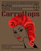 Australiana Iconic Matches Carrot Top Female III Drawing by Joan Stratton