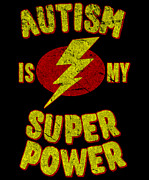 Autism Is My Superpower Retro Digital Art by Flippin Sweet Gear