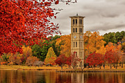 Autumn at Furman Bell Tower Photograph by Denise Harty