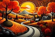 Autumn in New England in Futurist Style No 1 Digital Art by Andre Petrov Autumn in New England in Futurist Style No 1 Digital Art by Andre Petrov