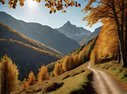 Autumn in the Mountains Digital Art by AI Digital