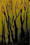 Autumn Trees in Silhouette Digital Art by Angrulla MF
