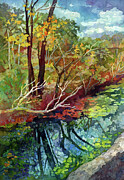 Autumn's Embrace - Tree Reflections Painting by Hailey E Herrera Autumn's Embrace - Tree Reflections Painting by Hailey E Herrera