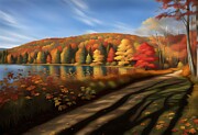 Autumn's Golden Echo at Abbott Lake Digital Art by Deb Beausoleil
