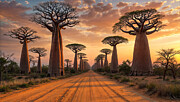 Avenue of the Baobabs Digital Art by Mango Art