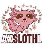 Axslothl Sloth Axolotl Digital Art by Toms Tee Store