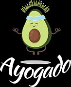 Ayogado Yoga Avocado Digital Art by Mister Tee