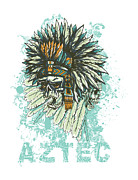Aztec Death Head Digital Art by Jeff Creation