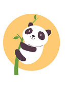 Baby Panda Hugging an Eucalyptus Plant Digital Art by Jacob Zelazny