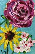 Backyard Blooms Painting by Roxy Rich