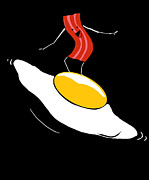 Bacon Eggs Funny Surfing Egg Crispy Breakfast Digital Art by Toms Tee Store