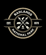 Badlands National Park Adventure Nature Souvenir Digital Art by Maximus Designs