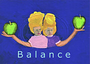 Balance With Green Apples Painting by Jo Potocki
