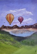 Balloons and birds Painting by Jose Soto Balloons and birds Painting by Jose Soto