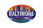 Baltimore Skyline Oval Image Digital Art by Joe Barsin