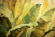 Banana Leaves Oil Painting Painting by Lourry Legarde