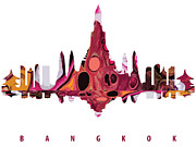 Bangkok, Colorful Silhouette Digital Art by Long Shot