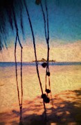 Beach And Island View Near Gizo Solomon Islands Mixed Media by Joan Stratton