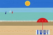 Beach Day - Digital Abstract Digital Art by Yvonne Johnstone