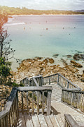 Beach landscape with wooden stairs in Byron Bay, Australia Photograph by F.J. Jimenez