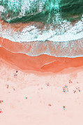 Beach Print With People, Bondi Beach, Coastal Art, Aerial Beach Print, Beach Life, Modern Beach Photograph by Radu Bercan