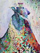 Bear and Peacock Painting by Jennifer Lommers