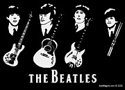Beatles in Black Digital Art by Ignatius Graffeo