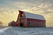Bedazzled Blackmore Barn #2 - Sun pokes through roof hole on abandoned barn in ND Photograph by Peter Herman